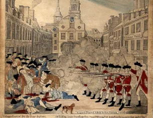 Paul Revere, "The Bloody Massacre in King-Street, March 5, 1770," Boston, 1770 (The Gilder Lehrman Institute of American History)