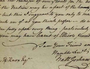 Nathaniel Gorham to Henry Knox, January 20, 1790. (The Gilder Lehrman Institute of American History)