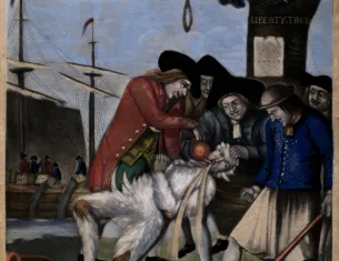 Bostonian’s Paying the Excise-man, or Tarring and Feathering