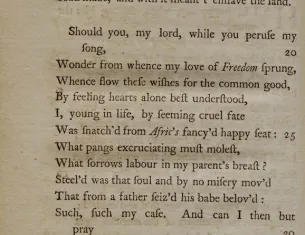 “To the Right Honourable William, Earl of Dartmouth” by Phillis Wheatley, in Poems on Various Subjects, Religious and Moral, London, 1773. (The Gilder Lehrman Institute of American History)