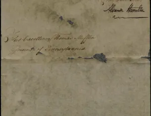 A Letter from Alexander Hamilton to Thomas Mifflin, September 20, 1794 (The Gilder Lehrman Institute of American History)