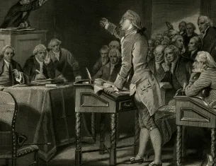 Patrick Henry addressing the Virginia Assembly, by Henry Bryan Hall (The Gilder Lehrman Institute of American History)