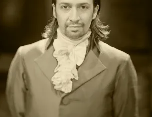 Lin-Manuel Miranda as Alexander Hamilton. Photograph by Josh Lehrer using a camera lens from the mid 1800s.