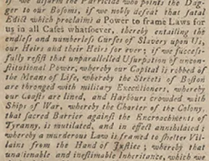 Supplement to the Massachusets-Gazette, September 15, 1774. (Massachusetts Historical Society)