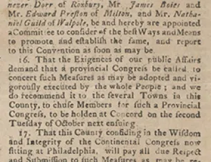 Supplement to the Massachusets-Gazette, September 15, 1774. (Massachusetts Historical Society)