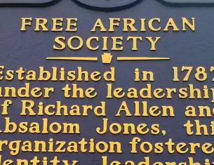 Free African Society historical marker in Philadelphia