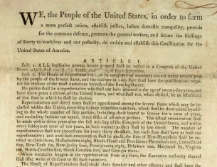 US Constitution, printed by Dunlap & Claypoole, September 17, 1787 (The Gilder Lehrman Institute of American History)