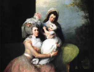 "Mrs. John Barker Church, Son Philip, and Servant," by John Trumbull, 1785 (Private Collection)