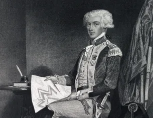 Marie-Joseph-Paul-Yves-Roch-Gilbert Du Motier, Marquis de La Fayette, based on a painting by Alonzo Chappel (The Gilder Lehrman Institute of American History)